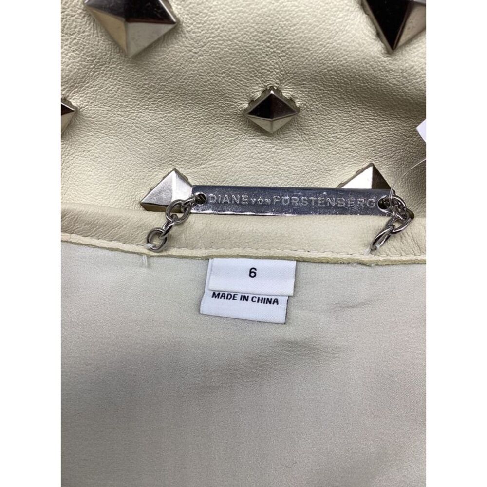 Diane Von Furstenberg Studded Jacket in White Leather - Picture 8 of 12